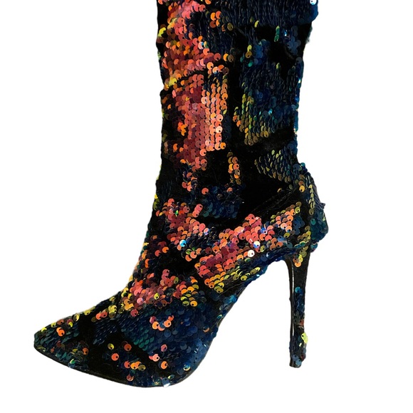 Liliana Multi-colored Sequin Thigh High Boots Sz. 9 🍄😳 - Picture 8 of 9